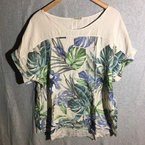 Womens Lungo L’arno Blouse Tropical Coastal Linen Lagenlook Beachy Boho Pastel